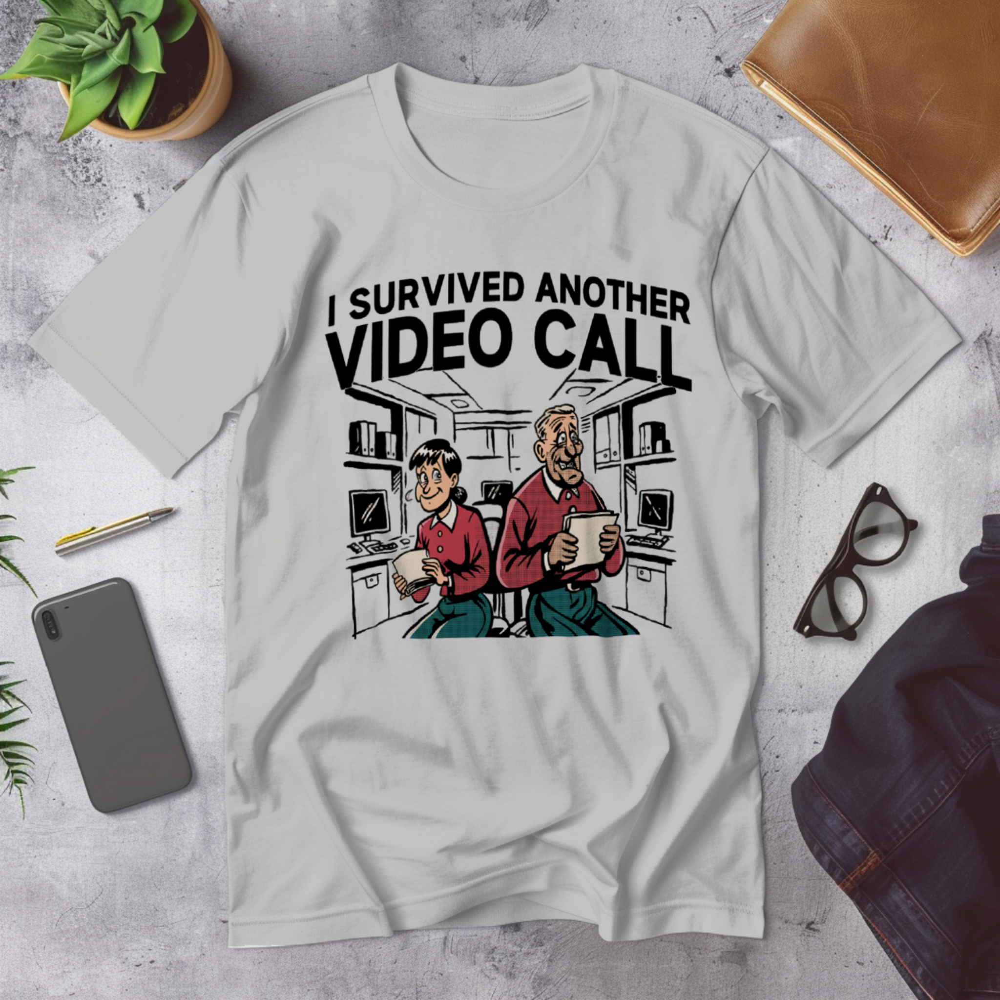 I Survived Another Video Call | Corporate Grind Tee