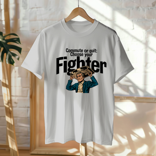Commute or Quit: Choose Your Fighter - Corporate Grind Tee (CG4157) [dynamic_hero]