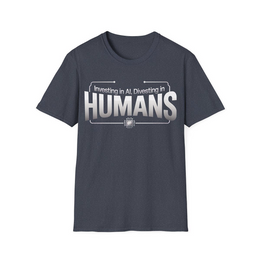 Heather Navy front view - Investing in AI, Divesting in Humans (CG4159) [printify_variant:Heather Navy]