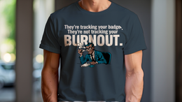 Charcoal front view - THEY'RE TRACKING YOUR BADGE. THEY'RE NOT TRACKI... (CG8014) [printify_variant:Charcoal]