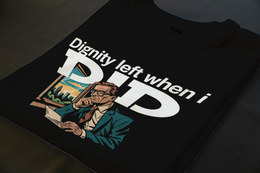 Folded T-Shirt mockup - Dignity Left When I Did (CG2528) [dynamic_lifestyle] | v=1775239166644