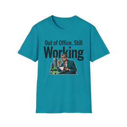 Tropical Blue front view - Out Of Office, Still Working (CG904) [printify_variant:Tropical Blue]