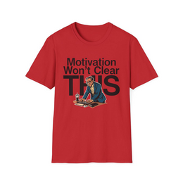 Red front view - Motivation Won’t Clear This (CG2326) [printify_variant:Red]