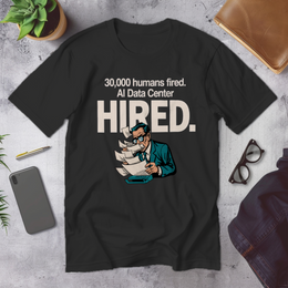 30,000 HUMANS FIRED. AI DATA CENTER HIRED. - Corporate Grind Tee (CG7693) [dynamic_hero]