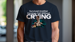 Man Wearing T-Shirt mockup - Survived Another Earnings Call Without Crying (CG8069) [dynamic_lifestyle]