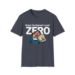 Heather Navy front view - Noted. Excitement Level: Zero (CG2278) [printify_variant:Heather Navy]