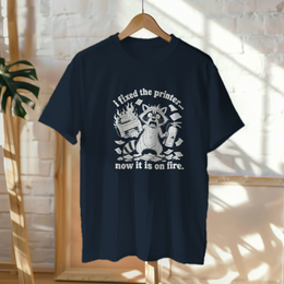 Hanged Up T-Shirt mockup - I FIXED THE PRINTER NOW IT'S ON FIRE (MANUAL_MOT3D5WN) [dynamic_lifestyle]