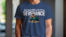 Heather Navy front view - THEY SPENT $135B ON AI, $0 ON SEVERANCE (CG4702) [printify_variant:Heather Navy]