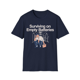 Navy front view - Surviving On Empty Batteries (CG5898) [printify_variant:Navy]