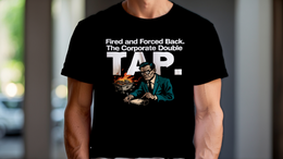 Black front view - FIRED AND FORCED BACK. THE CORPORATE DOUBLE TAP. (CG7702) [printify_variant:Black]