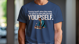 Heather Navy front view - PASSIVE LAYOFF: WHEN THEY MAKE THE OFFICE SO MI... (CG8030) [printify_variant:Heather Navy]