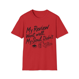 Red front view - My review went well. My soul didn't. (CG3917) [printify_variant:Red]