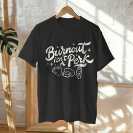 Hanged Up T-Shirt mockup - Burnout Isn’t A Perk (CG628) [dynamic_lifestyle]