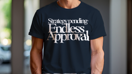 Man Wearing T-Shirt mockup - Strategy Pending Endless Approval (CG2668) [dynamic_lifestyle]