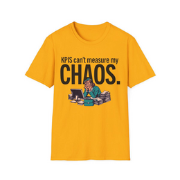 Gold front view - KPIs can't measure my chaos. (CG3926) [printify_variant:Gold]