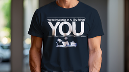 Man Wearing T-Shirt mockup - We're Investing In AI (By Firing You) (CG5187) [dynamic_lifestyle]
