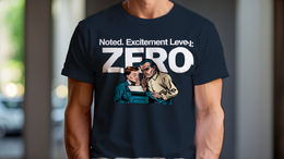 Man Wearing T-Shirt mockup - Noted. Excitement Level: Zero (CG2278) [dynamic_lifestyle]