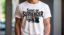 Man Wearing T-Shirt mockup - Sync Or Surrender (CG3584) [dynamic_lifestyle] | v=1775921494546