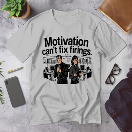 Desk/Office Scene mockup - Motivation Can’t Fix Firings (CG3369) [dynamic_lifestyle]