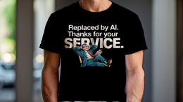 Black front view - REPLACED BY AI. THANKS FOR YOUR SERVICE. (CG7675) [printify_variant:Black]