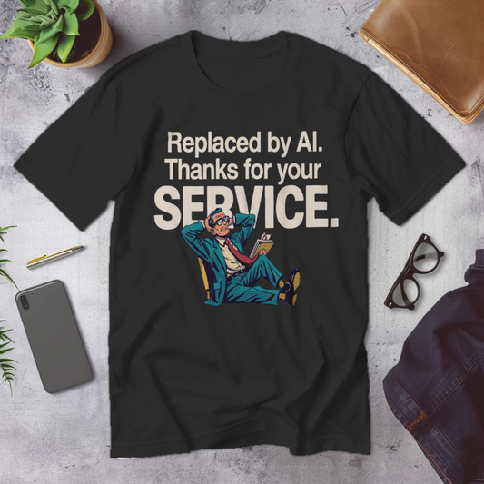 REPLACED BY AI. THANKS FOR YOUR SERVICE. - Corporate Grind Tee (CG7675) [dynamic_hero]