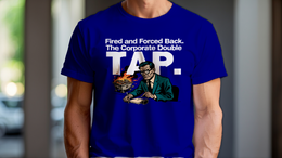 Navy front view - FIRED AND FORCED BACK. THE CORPORATE DOUBLE TAP. (CG7702) [printify_variant:Navy]