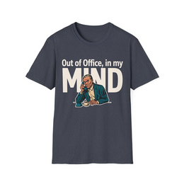 Heather Navy front view - Out Of Office, In My Mind (CG2333) [printify_variant:Heather Navy]