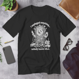 I UNPLUGGED SOMETHING. NO BODY KNOWS WHAT. - Corporate Grind Tee (MANUAL_MOTAA6M8) [dynamic_hero]