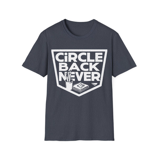 Heather Navy front view - Circle Back Never (CG3198) [printify_variant:Heather Navy]