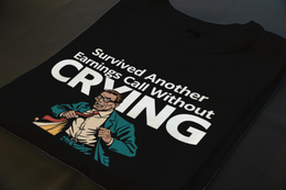 Folded T-Shirt mockup - Survived Another Earnings Call Without Crying (CG8069) [dynamic_lifestyle]