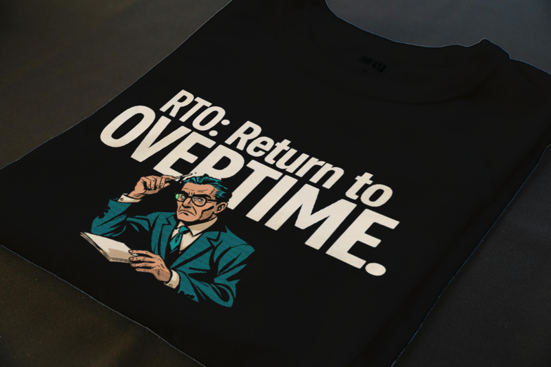 Folded T-Shirt mockup - RTO: RETURN TO OVERTIME. (CG8022) [dynamic_lifestyle]