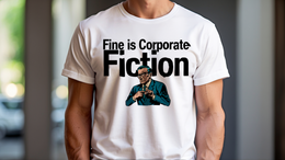 Man Wearing T-Shirt mockup - Fine Is Corporate Fiction (CG5691) [dynamic_lifestyle]