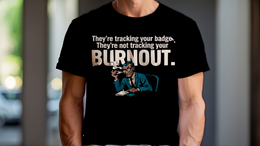 Black front view - THEY'RE TRACKING YOUR BADGE. THEY'RE NOT TRACKI... (CG8014) [printify_variant:Black]