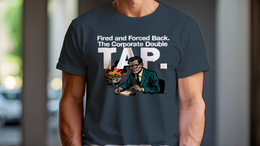 Charcoal front view - FIRED AND FORCED BACK. THE CORPORATE DOUBLE TAP. (CG7702) [printify_variant:Charcoal]