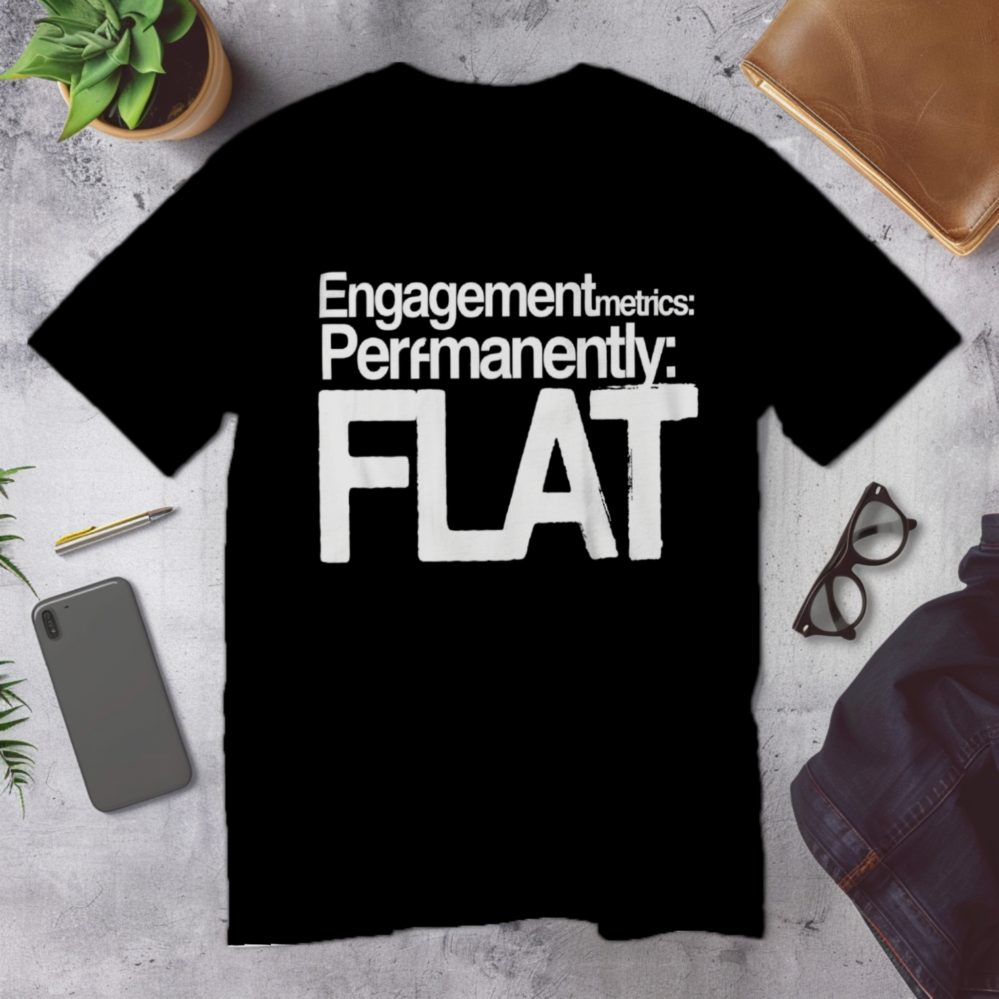 Engagement Metrics: Permanently Flat | Corporate Grind Tee