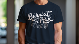Man Wearing T-Shirt mockup - Burnout Isn’t A Perk (CG628) [dynamic_lifestyle]