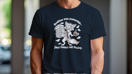 Man Wearing T-Shirt mockup - DEADLINE WAS YESTERDAY. JUST FOUND OUT TODAY. (MANUAL_MOTAP3F9) [dynamic_lifestyle]